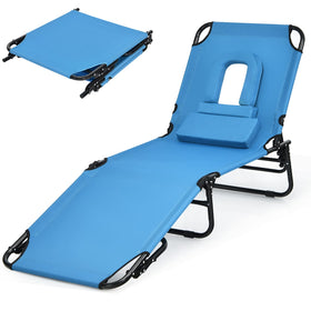 Gotoplay folding beach lounge chair with tri-fold design for easy transport