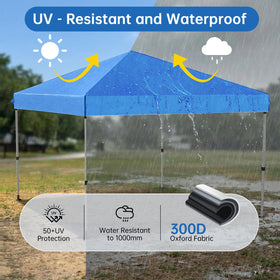 GOTRUTH 10x10 canopy top blue UV protection safeguards from sun.