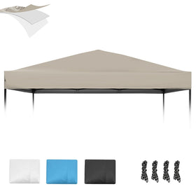 GOTRUTH 10x10 canopy top in Khaki on-frame provides weather protection.