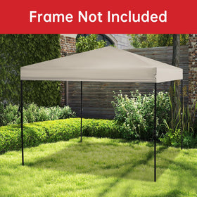 GOTRUTH khaki canopy top packaged as backup for backyard gatherings.