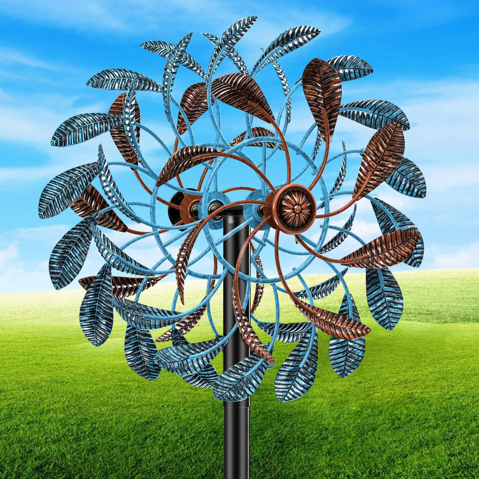 Gouisalin 360° wind spinner with wide blades for dramatic yard motion.