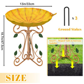Gouisalin bird bath with cast-iron pedestal adds durable outdoor decor