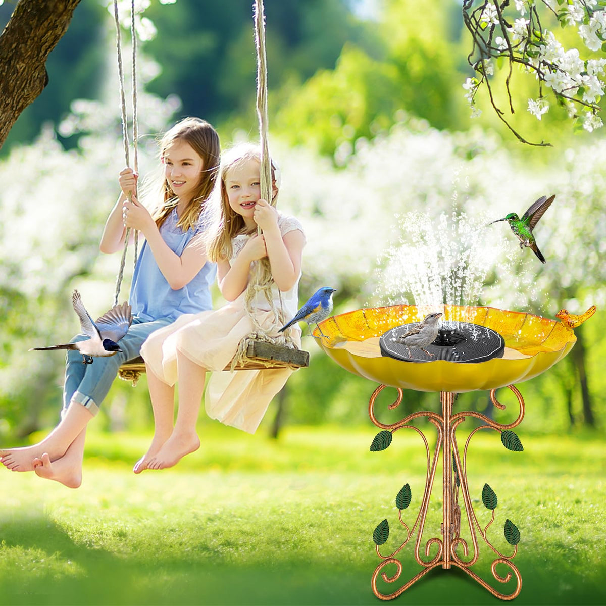 Gouisalin removable base converts bath to seed feeder quickly