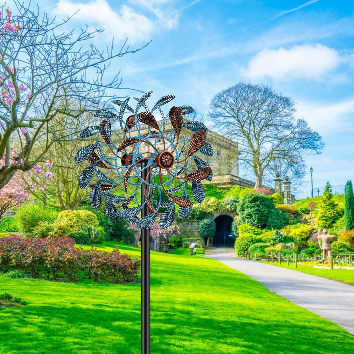 Gouisalin garden wind spinner decor for patios, lawns, and outdoor spaces.