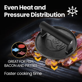 Gourmet Easy Heat-resistant handle close-up emphasizes safe grilling at high heat