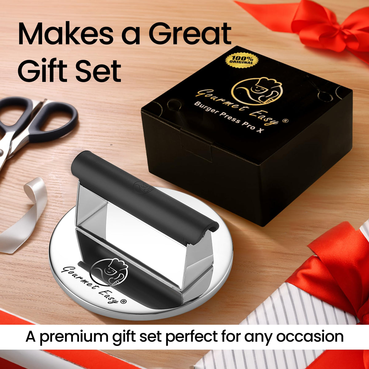 Gourmet Easy Smash Burger Press induction-compatible for versatile cooking
