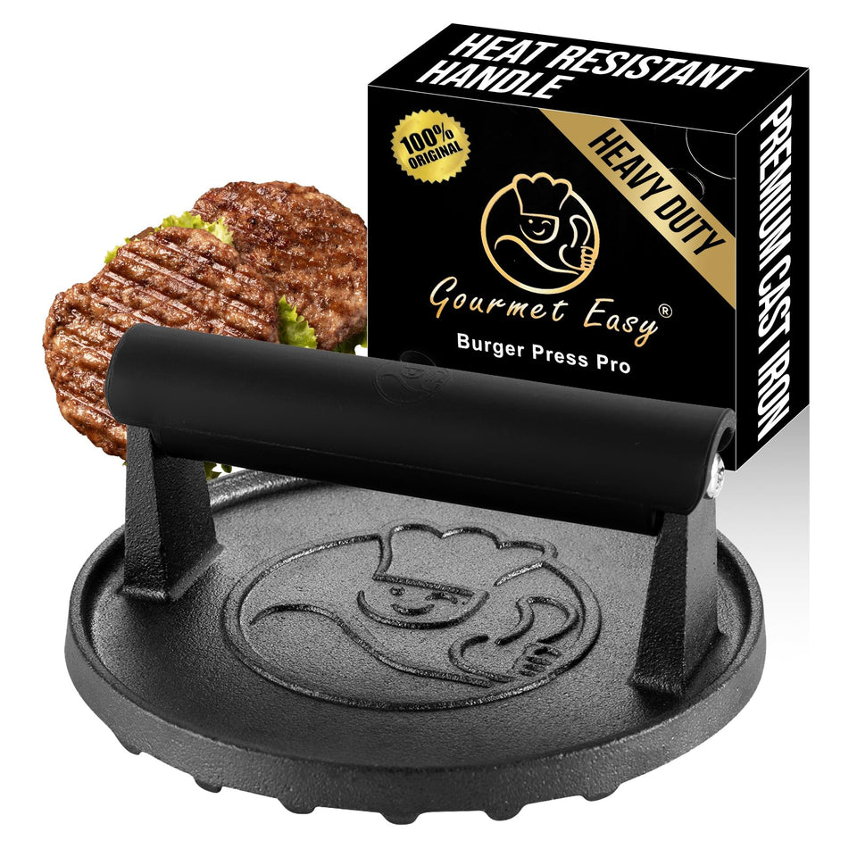 Gourmet Easy Smash Burger Press top view shows even patty formation for consistent browning