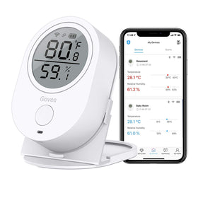Govee H5051 front view with clear LCD display for quick readings.