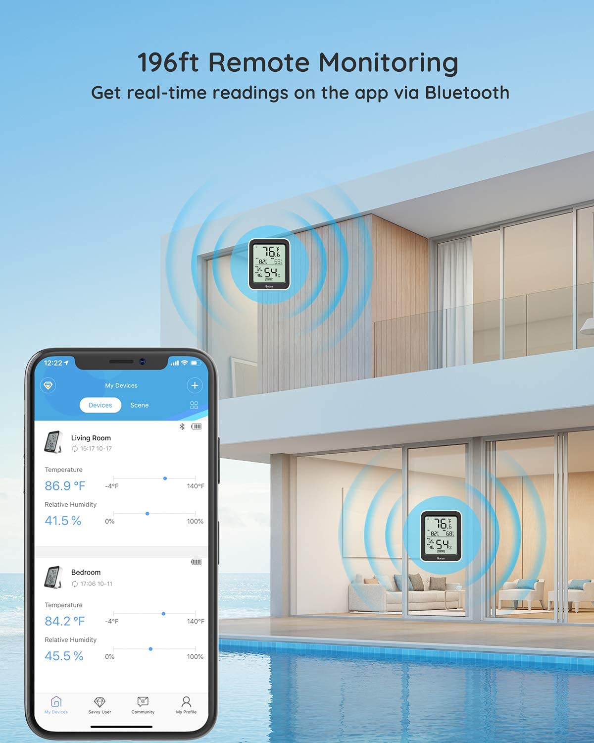 Govee H5075 app setup and pairing for quick Bluetooth connection.