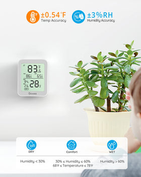 Govee H5075 Bluetooth range up to 196ft enables timely alerts.