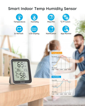Govee H5075 Bluetooth range up to 196 ft for reliable alerts.