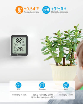 Govee H5075 large LCD display provides at-a-glance climate data.