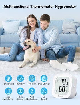 Govee H5103 replaceable AA batteries extend device longevity with simple swaps.