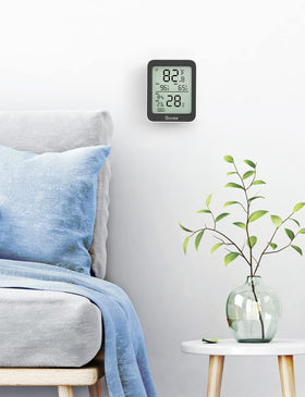Govee readings chart with max/min records and comfort indicators.