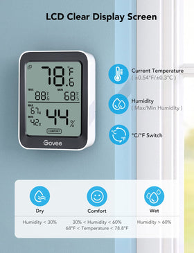 Govee sensor close-up highlighting precision and fast refresh for reliable data.