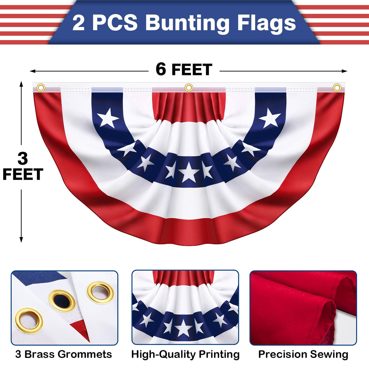 Govetom pleated half fan flag garden display adds color and pride.