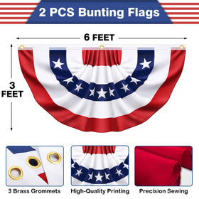 Govetom pleated half fan flag garden display adds color and pride.