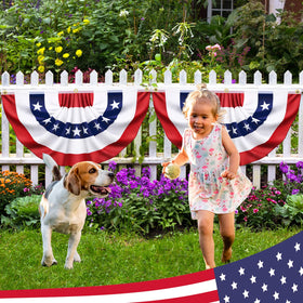 Govetom pleated half fan flag Memorial Day decor year-round.