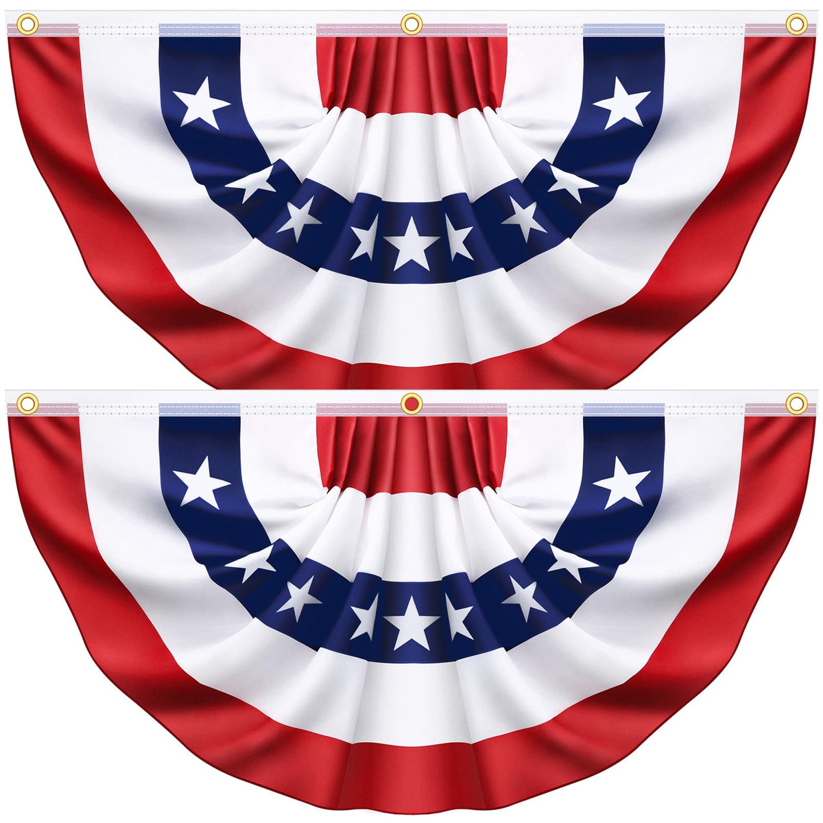 Govetom pleated half fan flag porch display for patriotic curb appeal.