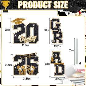 Govpy four-piece grad sign stakes enable quick, secure outdoor installation.