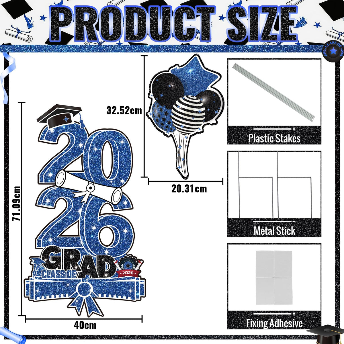 Set includes eight plastic stakes for quick, stable setup.