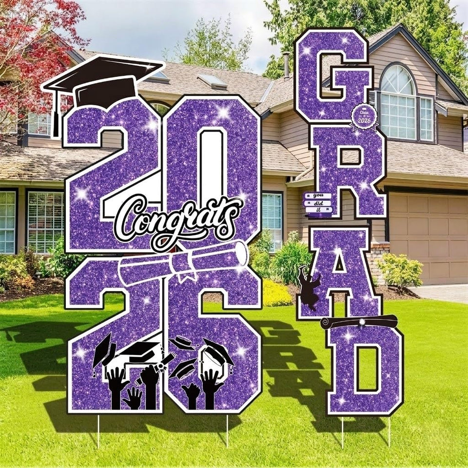 Govpy 20 piece yard sign shows 2026 clearly for a festive lawn display