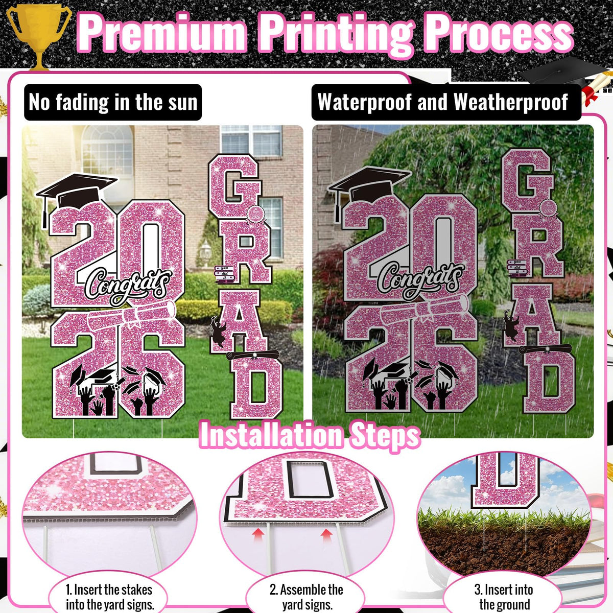 Govpy 2026 yard sign with interlocking stakes enables easy, stable placement.