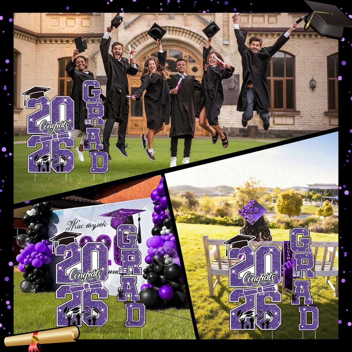 Govpy complete display offers cohesive graduation decor for photos and parties