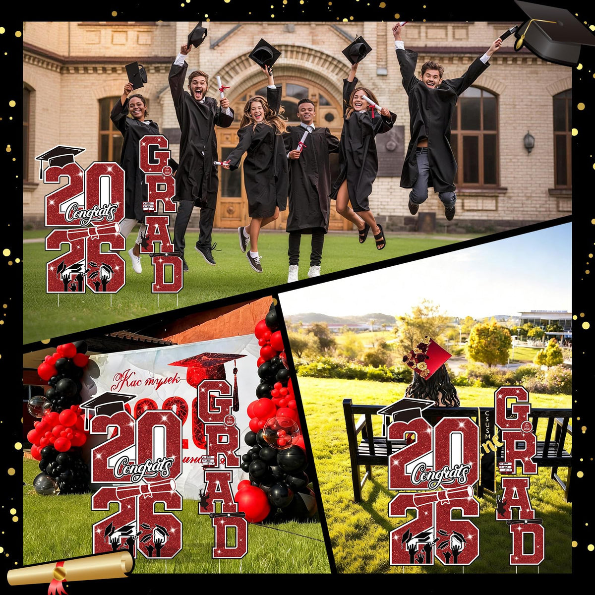 Govpy weatherproof graduation sign keeps colors vibrant for the celebration.