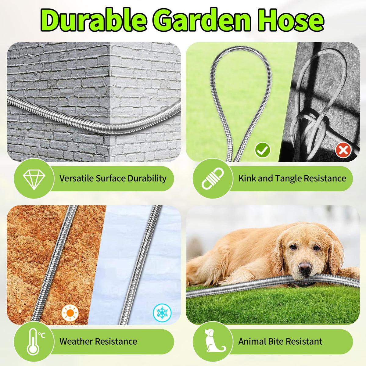 GOXAWEE lightweight hose is easy to carry and maneuver around yard