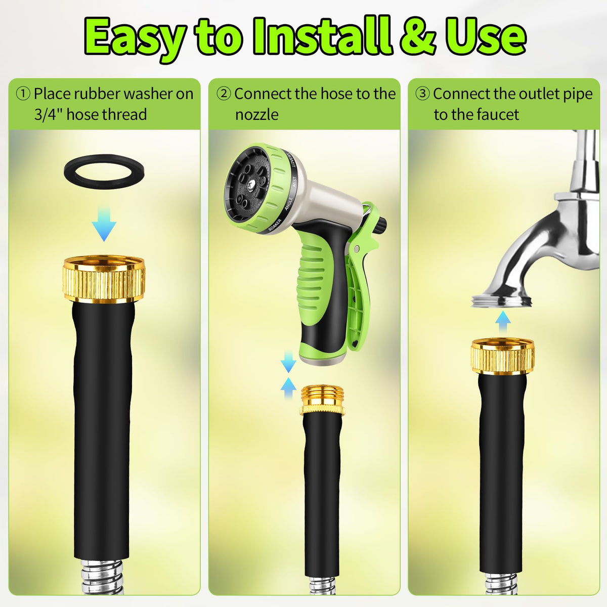 GOXAWEE outdoor-ready hose ideal for garden, patio, RV, and cleaning tasks