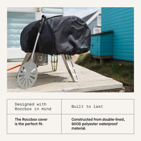 Gozney Roccbox cover providing outdoor protection against wind and UV