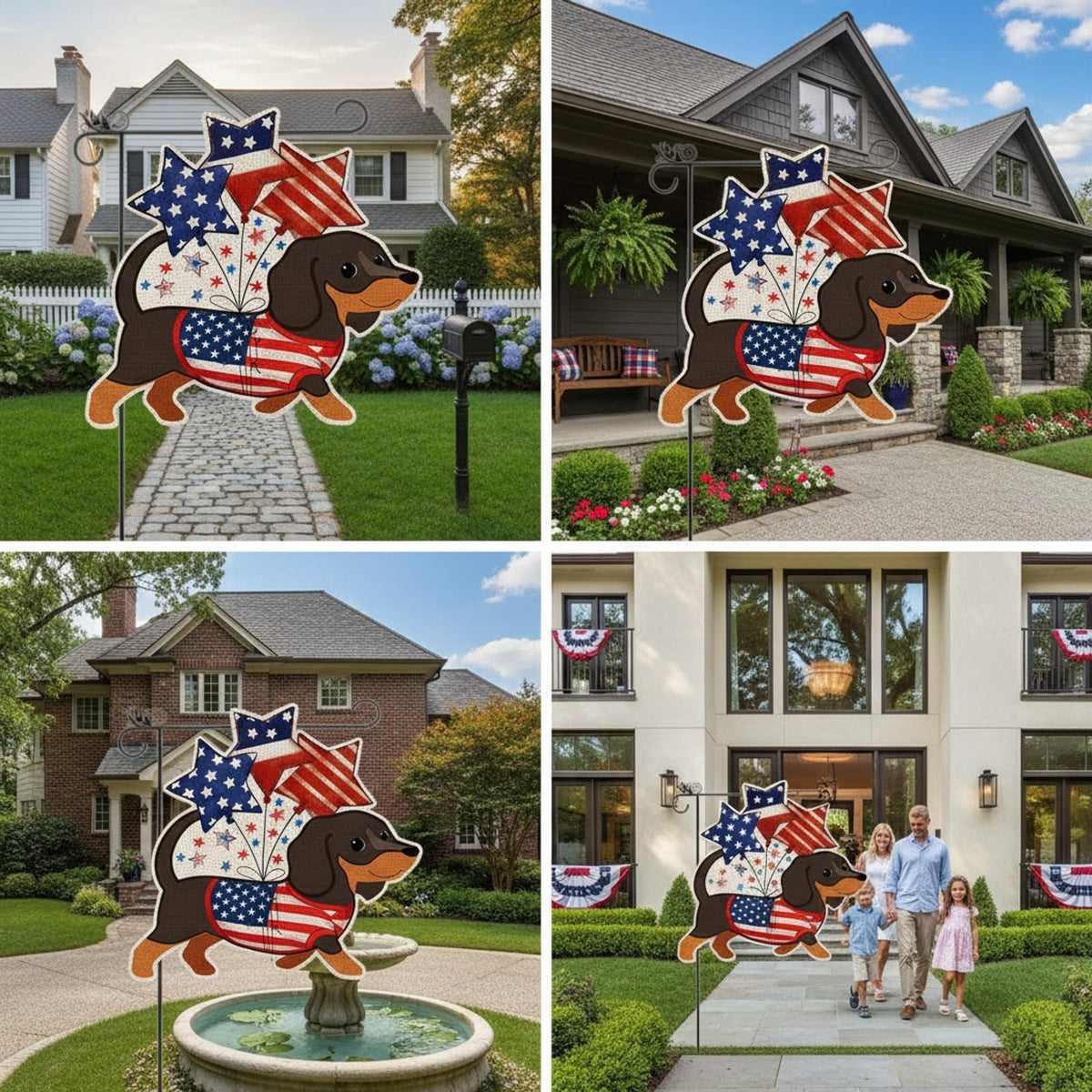 GPGHE 4th of July garden display flags for porches and decks