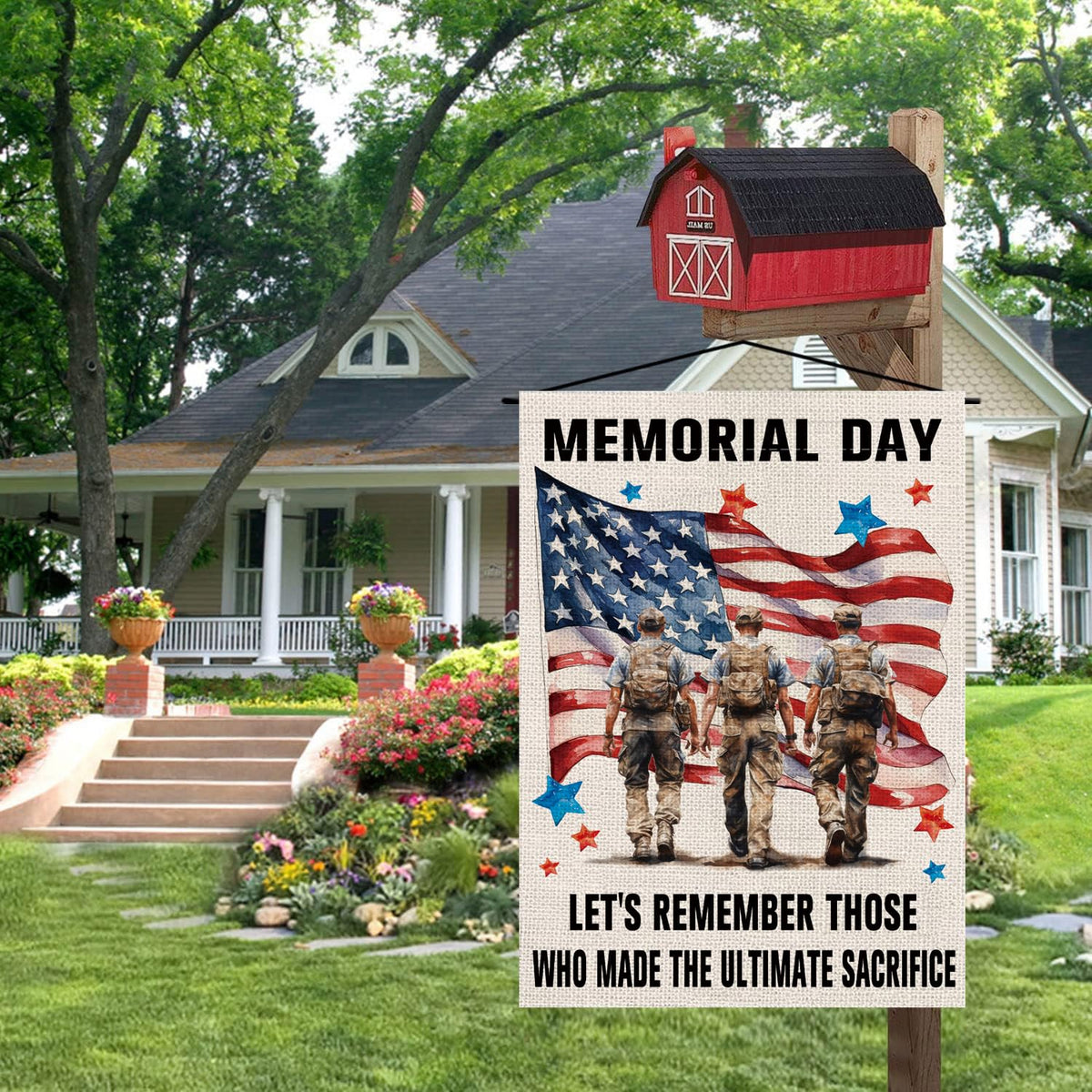 GPGHE 12.5x18 inch flag boosts curb appeal in any garden.