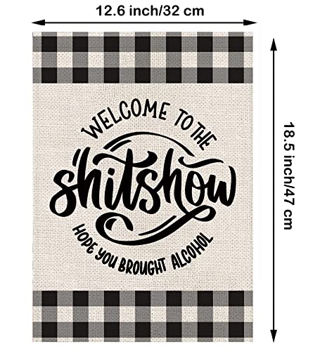 GPGHE buffalo plaid garden flag highlights durable outdoor charm on your yard.