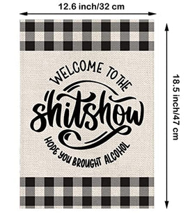 GPGHE buffalo plaid garden flag highlights durable outdoor charm on your yard.