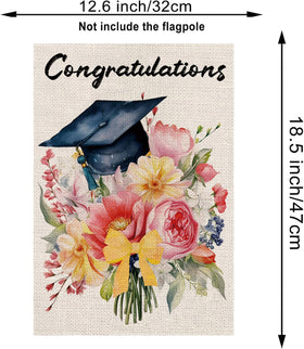 GPGHE Congrats Grad flag back view, double-sided clarity for visible celebration from both sides.