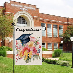 GPGHE Congrats Grad flag packaging, ready-to-ship gift-ready presentation.