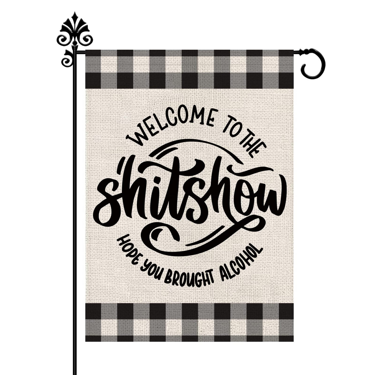GPGHE funny garden flag double-sided Welcome to The Shitshow for outdoor decor.