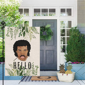 GPGHE Hello Funny Garden Flag color detail in sunlight for vibrant curb appeal.