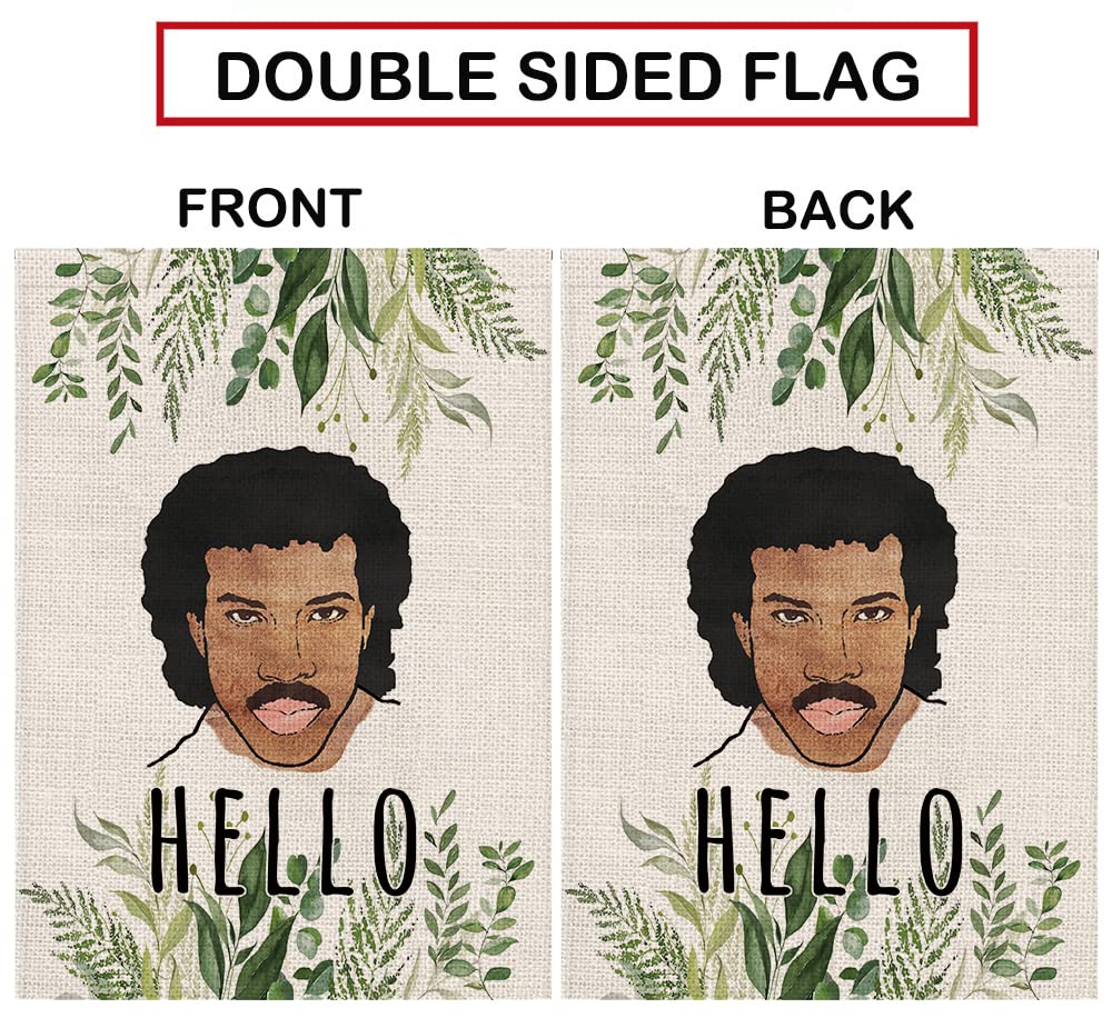 GPGHE Hello Funny Garden Flag fabric closeup highlights durable polyester.