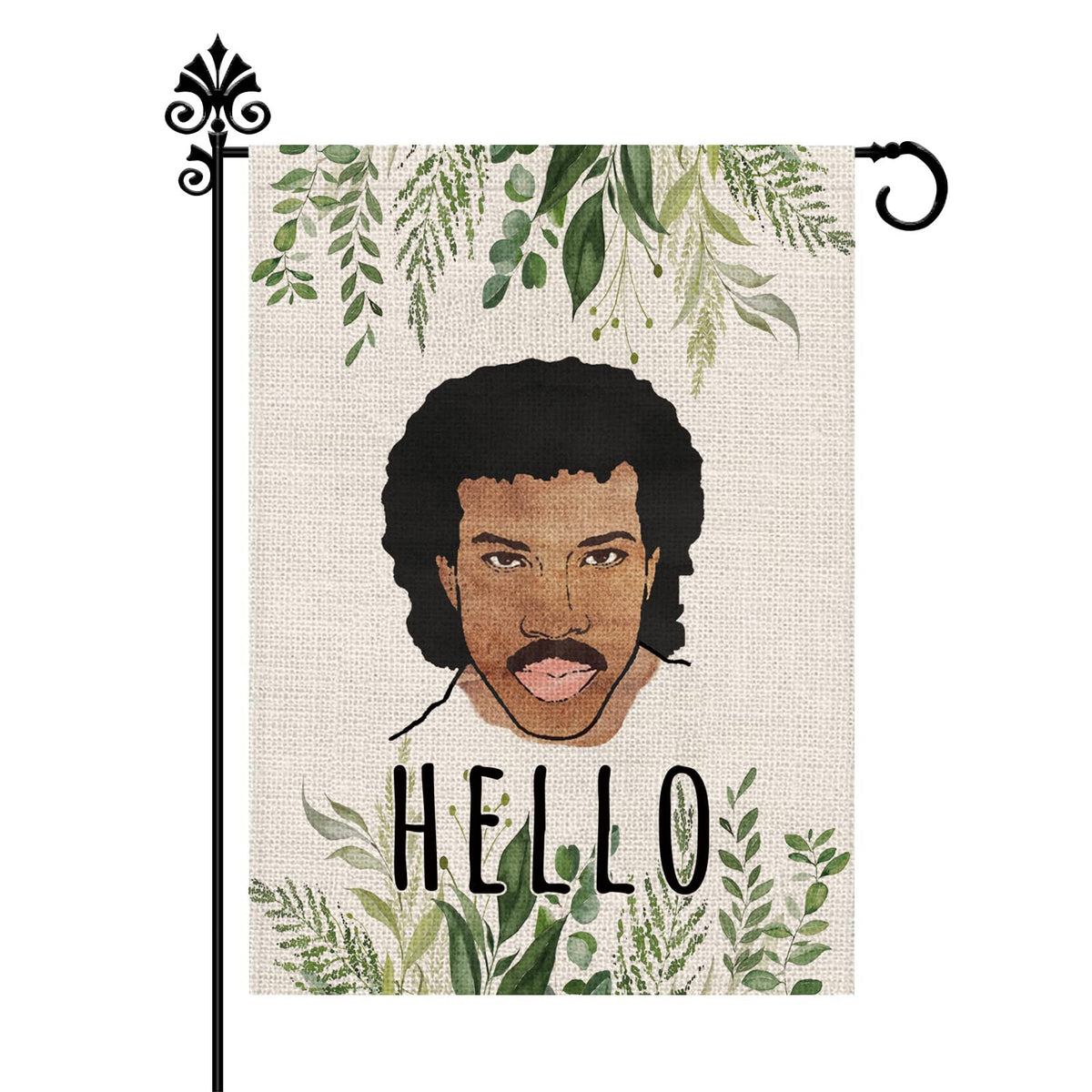 GPGHE Hello Funny Garden Flag front view for cheerful outdoor greeting.