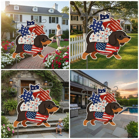 GPGHE memorial day dachshund flag adds festive charm to entrances