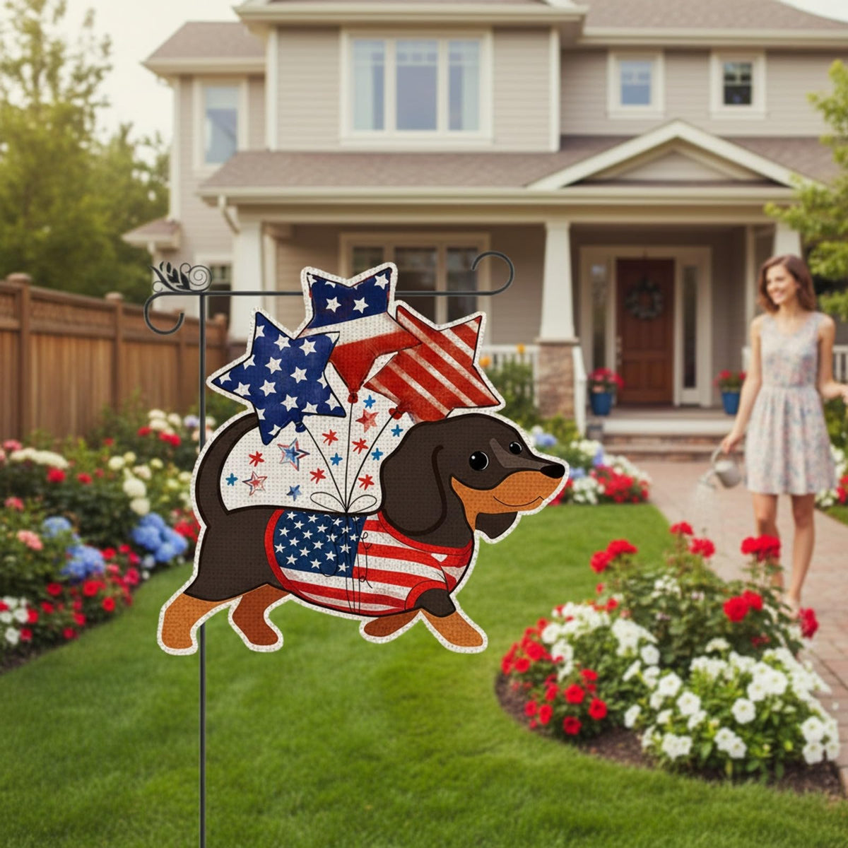 GPGHE outdoor garden flag hangs easily for patriotic ambiance