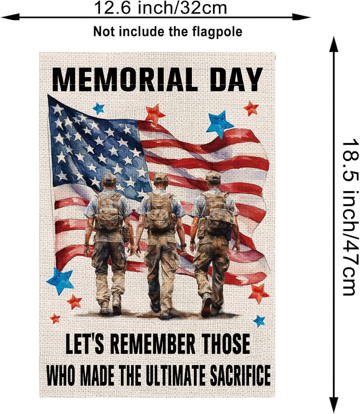 GPGHE patriotic garden flag double-sided for clear viewing from both sides.