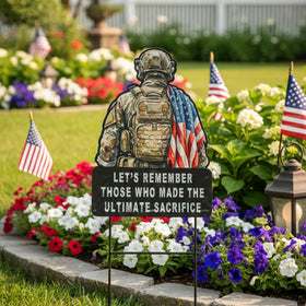 GPGHE veteran yard stake shows easy assembly for durable outdoor display