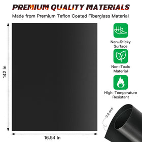 GQC grill mats non-stick surface reduces sticking and flare-ups during grilling.