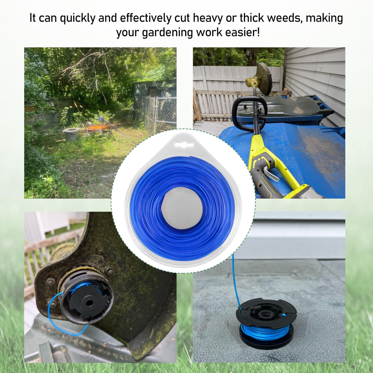 GQNDGN blue trimmer line suitable for Ryobi and Worx