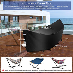GRABADO Hammock Cover elastic rope eases setup and minimizes water pooling