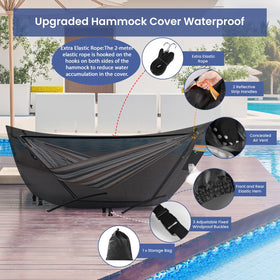GRABADO Hammock Cover windproof buckles keep your hammock secure in storms